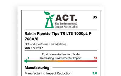 ACT label for biodegradable tip rack